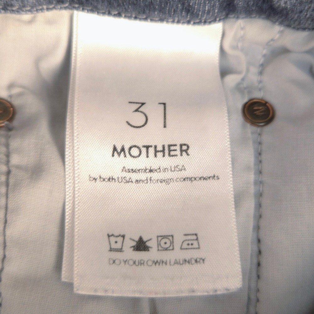 MOTHER Women Jeans High Rise Faded Gray Distressed - Picture 3 of 9